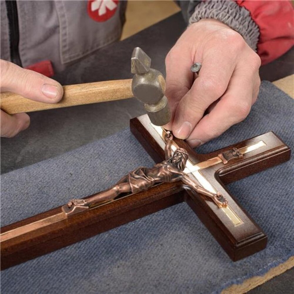 Asterom Crucifix Wall Cross - Handmade Wood Cross Wall Decor - Catholic - Picture 8 of 10